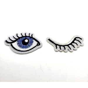 Set of 2 Winky Eyeball Appliques Iron on 2in